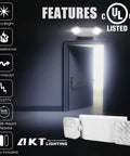 Emergency Light With Back Up Battery And Two Adjustable LED Heads, Wall Mount, White Finish, UL Certified, 6 Pack