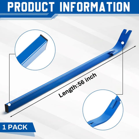 Beefy All Steel Crow Bar Nail Puller For Demolition And DIY Home Renovations Woodworking 56 Inch Pry Bar With Vibrant Blue Finish