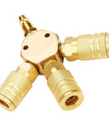 3-Way Air Manifold Steel 1 Quarter Inch Universal Air Hose Splitter For Air Compressors With Quick Connect Fittings Built Tough