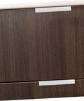 Dark wood cabinet with Hidden Finger Pulls For Cabinets And Drawers, 64mm Hole Spacing, Brushed Aluminum Invisible Handles