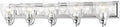 Five Light Bathroom Vanity Light In Polished Chrome With Clear Hand Blown Glass From Birmingham Collection 36 Inch Wide Fixture