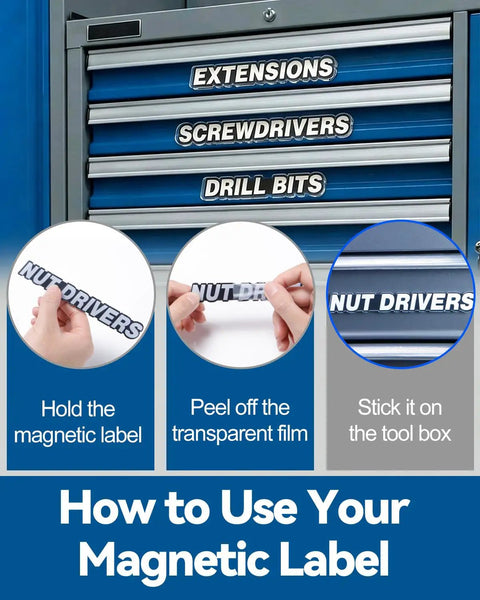 Heavy Duty Magnetic Labels For Tool Boxes And Garage Drawers That Hold Fast On Cold Steel Surfaces With Premium Aluminum Build To Tame Your Gear No Sweat So You Can Focus On The Real Hustle All Day Long Matte Black