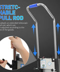 Powerful 1200W Electric Stair Climbing Dolly With Huge 900 Lbs Capacity showing adjustable telescopic pull rod for easy handling.