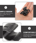Close-up of a large plastic camping tent hook in hand, showing simple design and comfort for outdoor gear organization.
