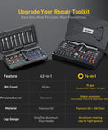 Magnetic 74 In 1 Ratchet Screwdriver Set With Detachable Handle Pro Grade Multi Bit Kit opened with assorted bits visible