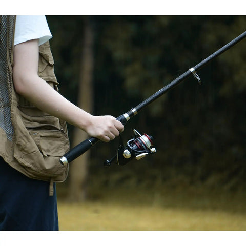 Person holding Telescopic Fishing Rod And Reel Combo 6.9 Foot 2 Piece Set, Carbon Fiber Spinning Rods for Freshwater Angling