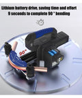 Pro Grade Electric Tube Bender For Soft Copper Pipes Hydraulic Power Tool For HVAC Plumbing and AC Repair with 90° bending gauge.