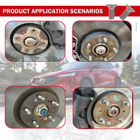 8 Piece Stainless Steel Brake Disc Rotor Retaining Screws Kit application for Honda, Acura, Volkswagen, Audi, Hyundai, Kia models