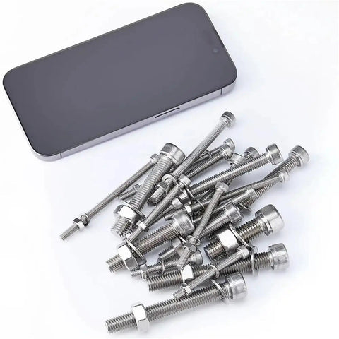Heavy Duty Stainless Steel Bolt Nut Washer Kit With M5 M6 M8 M10 Socket Cap Screws, 365 Piece All In One Assortment For Auto Repairs, Home Improvement, Furniture Projects And DIY Gear in case