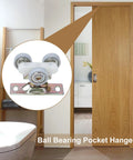 Sliding Pocket Door Top Hanger Rollers Wheels Assembly For 1125 And 1500 Hardware Kit With door installed in home setting