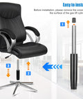 Instructional diagram of Class 4 Gas Lift Office Chair Cylinder Replacement 5.9 Inch Adjustable Length Pneumatic Piston for executive chair.
