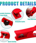 Three Pack PTFE Tube Cutter Set, Red, Portable Nylon PVC PU Hose Cutter with Stainless Blade, Details Overview