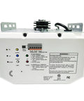 Rear view of white Overhead Garage Door Opener With Heavy Duty Chain Drive For Single Or Double Doors showing control panel and wiring.