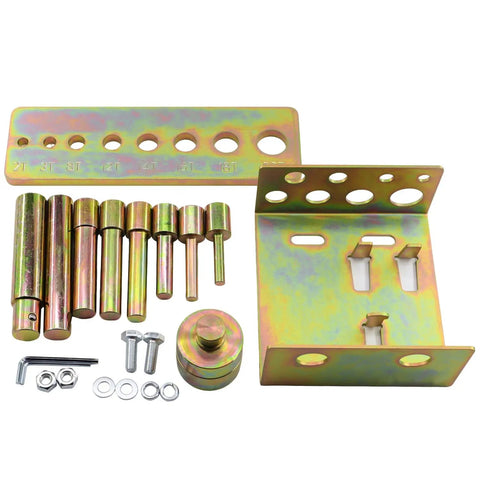 Heavy Duty Shop Press Pin And Hydraulic Press Pin Punch Set 2 To 20 Ton Capacity Premium Alloy Steel Construction Compatible With Press Models 24811 24812 25087 25088 For DIY And Professional Press Work, showing pins and punch components.