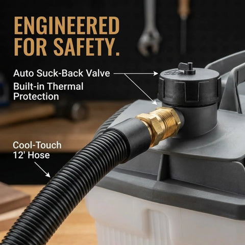 Efficient Wood Bending Kit With Steam Box Plan Hinges And Latch 1.3-Gallon Generator featuring safety valve and 12' hose
