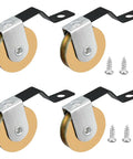 Heavy Duty 4 Pack Sliding Screen Door Rollers Glides Like Butter With Silent 1 Inch Steel Ball Bearings Perfect Fit Replaces B638 B687 B639 B756 Ditch The Squeaks Fast Top And Bottom Replacement Set showing four metal rollers with screws.