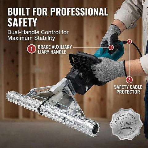 Heavy Duty Foam Planer Saw Works Like A Charm For Open Closed Cell Insulation Trimming With 1800W Motor, dual-handle design.