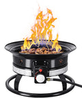 Smokeless Propane Fire Pit 53000 BTU Portable Outdoor Heater with flames on steel body for backyard party and camping