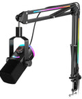 Gaming Microphone Kit For PC With XLR And USB Dynamic Mic Cardioid Mic Set Boom Arm RGB Lighting For Streaming And Podcasting