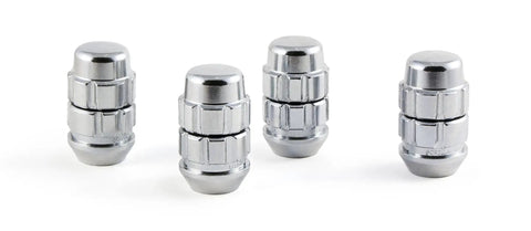 Image of Acorn Chrome Wheel Lock 12mm X 1.50 Thread Size X2 Dual Stage Security with Hardened Steel Construction Chrome Plated Pack of 4