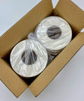4 Rolls Of 4X6 Inch Direct Thermal Shipping Labels With 3 Inch Core 4000 Count For Industrial Printers Heavy Duty Stock in a cardboard box.