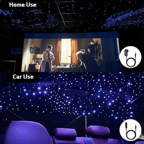 Fiber Optic Starlight Headliner Light Kit With App Remote And Sound Activated Modes for car and home decor, starlit ceiling view