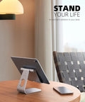Adjustable Tablet Stand For 4 To 13 Inch Tablets And Phones Desktop Holder For iPad Pro Models Air Mini Kindle Switch Galaxy Tab And More