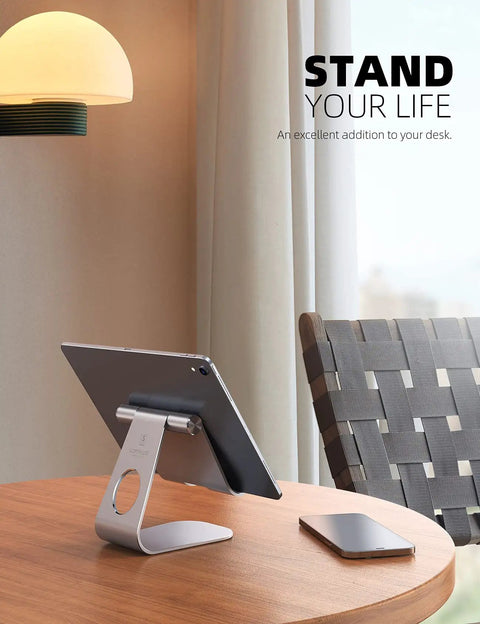 Adjustable Tablet Stand For 4 To 13 Inch Tablets And Phones Desktop Holder For iPad Pro Models Air Mini Kindle Switch Galaxy Tab And More