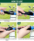Steps to use 2 Pack Golf Grip Trainer Set For Right Hand, features grip alignment and hand position for golf clubs.