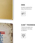 Image showing thickness and quality of Ramen Lovers Gift Idea Dope Japanese Food Wall Art Sign For Modern Kitchen Decor Double Sided Pewter Metal Sign Waterproof And Rust Resistant Measures 8 By 12 Inches Perfect For Any Wall Or Door And A Great Gift For Ramen Lovers iron material with 0.036 inch thickness detail.