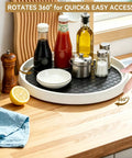 Lazy Susan Turntable Organizer 10 Inch 360 Degree Rotating Tray for kitchen spices with non-skid base and handles