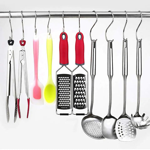 Heavy Duty Stainless Steel S Hooks 2.75 Inch Pack Of 100 For Hanging Pots And Pans, Coffee Cups, Clothes, Plants, Jeans Rust Resistant