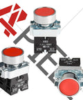 Two Pack 22mm Momentary Push Button Switch Red And Green 1NO 1NC Metal Head XB2-11BN-G&R SPST 660V 10A Nylon Body