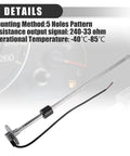 Universal Marine Fuel Sending Unit Float Gauge Replacement For Boats And More, 22 Inch Stainless Steel Water Level Sender, Anti Corrosion, Diesel And Gas Tank Sensor, Fits Most Trucks, RVs, Generators, Buses, Silver Tone details view