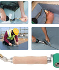 Double Seam Roller For DIY Pros, Handy Smoothing Tool For PVC TPO EPDM Roofing, close-up of roller with silicone wheel
