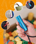 Close-up of blue flashlight from 30 Pack Mini Flashlight Set With Aluminum LED Handheld Torches And Lanyards Assorted Colors