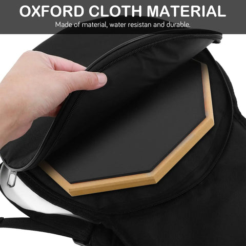 Inside view of Road Warrior Portable Drum Bag Built Tough With Heavy Duty Oxford Fabric for snare drums showing durable material.