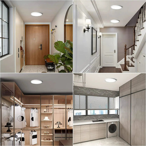 2 Pack 9 Inch LED Flush Mount Ceiling Light, Low Profile Surface Mount, in hallway, stairwell, closet, and laundry room