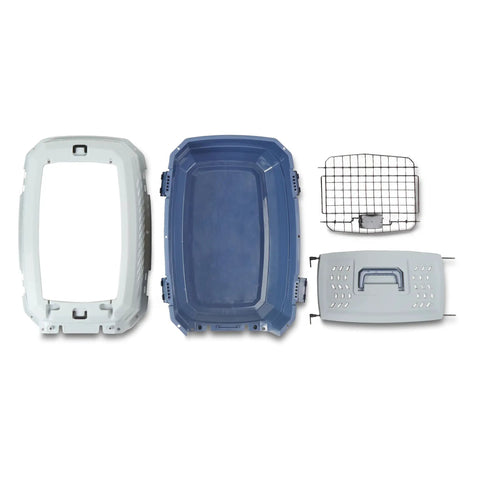 Pack Up Your Pooches For Vacation In This Road Ready Hard Sided Pet Carrier For Medium Puppies And Cats Featuring Front Top Entry Doors Heavy Duty Plastic Shell Secure Crossflow Ventilation And Grip Handle