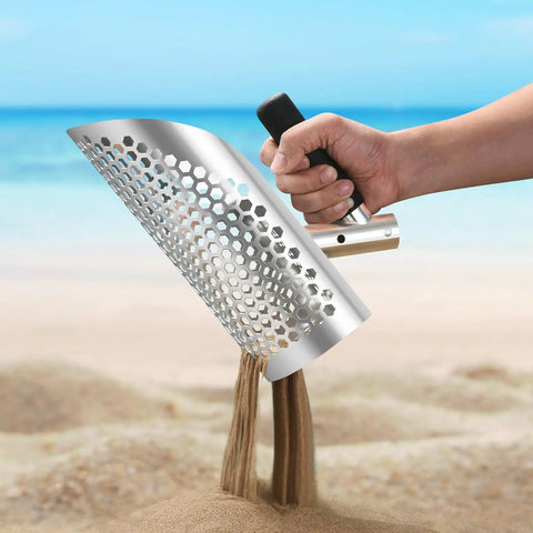 Heavy Duty Metal Detecting Sand Scoop For Beach Finds And Water Treasure Hunting, Stainless Steel Digging Shovel