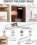 Diagram of 10 Pack White Magnetic Push Latches for Cabinets and Drawers, Concealed Inside Door Hardware installation.