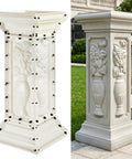 38 By 13 Inch Concrete Pillar Molds For Balcony And Garden Balusters Beefy Heavy Duty 6mm Thick Reusable ABS Cement Form Durable Weatherproof For Outdoor DIY Columns And Long Lasting Concrete Creations in a garden setting.