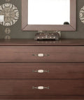 Four Pack Marble Print Ceramic Cabinet Pull Handles For Bathroom And Wardrobe Furniture Knobs installed on wooden drawers