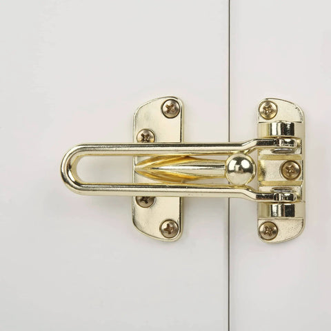 Heavy Duty Swing Bar Door Lock For Front And Interior Doors Home Security Anti Theft Door Guard Latch in gold finish