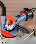 Beast 5 Inch Concrete Grinder With Dust Extraction Shroud 1500W Diamond Cup Wheel for aggressive concrete prep on bricks