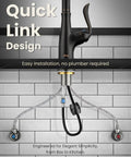 Installation view of Oil Rubbed Bronze Pull Down Kitchen Faucet With Sprayer, Antique ORB Finish, Quick Link design