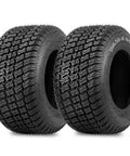 Set Of 2 Tubeless Lawn Mower Tires 16x6.50-8 For Tractor Riding Mowers With Turf S Pattern, 4 Ply, 620 Lbs At 28 PSI, Durable Rubber