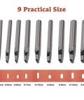9 Size Oval Leather Hole Punch Set Carbon Steel Pro Grade Hand Punch Tool Kit for Belts, Watchbands, Gaskets, Cloth