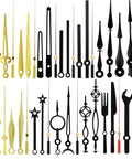Image of 14 Styles Silent Non Ticking Wall Clock Movements Kit with aluminum clock hands in black and gold for DIY repairs.