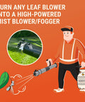 Illustration of worker using Beef Up Your Mosquito Defense With This Backpack Fogger Ready Pesticide Sprayer Kit for insects